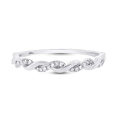 0.07ct 14k White Gold Diamond Lady's Ring Size 6.75